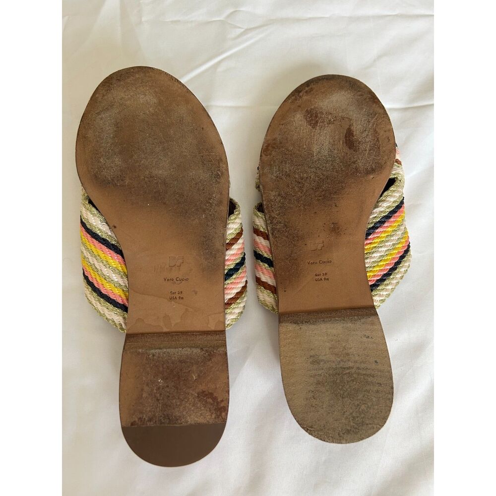 Diane von Furstenberg DVF Woven Fabric Criss Cross Slide Sandals Size 9 US - Picture 6 of 6
